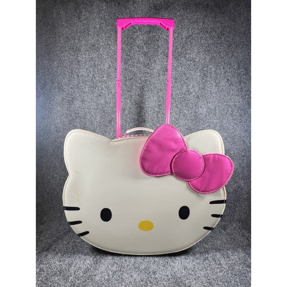 Hello Kitty‎ Face Rolling Vinyl Travel Bag 18x14.5 by Sanrio ***Rare Find ***